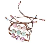 Veemoon 3 Pcs Dried Flower Bracelets Set with Preserved ’S Breath, Handmade Floral Wristbands in Purple, Pink, and Light Blue for Women’S Timeless Fashion Jewelry and Party Accessories