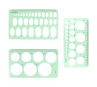 Veemoon 3 Pcs Multi-Purpose Drawing Templates with Geometric Measuring Rulers Transparent Plastic Stencils for Architecture School and Office Design Projects Light Green