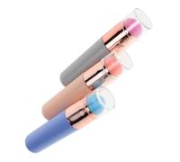 Veemoon 3 Pcs Silicone Nail Brush Gel Nail Brush Tool with Cap Soft Elastic Head for French Tip DIY Manicure Portable Set Light Blue Bright Orange Gray