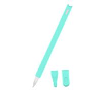 Veemoon 3 Pcs Silicone Protective Cap and Nib Covers for Stylus Pen Anti-lost and Anti-scroll Pen Case Set in Mint Green Includes 1 1 and 1