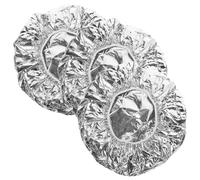 Veemoon 3 pcs Tin Foil Hair Dye Caps Elastic Heat Cap for Deep Conditioning Comfortable Hair Coloring Hat for Home and Salon Use for Spa Sauna
