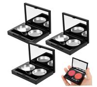Veemoon 3 Sets Durable Empty Eyeshadow Cases with Design Portable Powder Containers for Women Break Resistant Cosmetic Storage Boxes for Travel and Makeup Organization