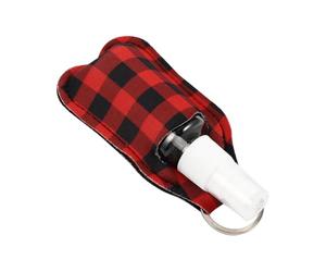 Veemoon 3 Sets Portable Bottle Storage Bag with Protective Cover and Key Ring Keychain, Convenient Pu and Plastic Material, Lightweight Hand Sanitiser Holder Can Be Hung on The Backpack Or