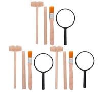 Veemoon 3 Sets Toddler Excavation Digging Toys Kit With Wood Hammer Brush Educational Archaeological Tools For Kids Home Learning