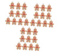 Veemoon 30 Pcs Realistic Gingerbread Man Charms for Jewelry Making DIY Earrings Bracelets Accessories Craft Supplies for Family and Friends Projects