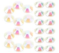 Veemoon 3000pcs 5mm Flatback Resin Rhinestones Nail Decor Gems for Manicure Nail Art DIY Crafts White Ab Color Flatback Gems Charms for Designs