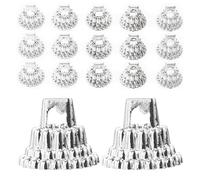 Veemoon 300PCS Christmas Ball Hangers Caps Silver Ornament Tops for Tree Decorations Quick Replacement for Ceramic Glass Porcelain Plastic Ornaments DIY Festive Craft Accessory