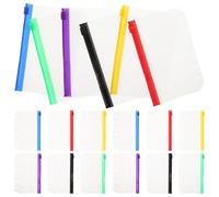 Veemoon 30pcs A7 6-Ring Frosted PVC Zipper Binder Pockets, Mini Document Filing Bags for Budget Wallets and Planner Inserts, Translucent Cash Envelopes for Budgeting and Organization