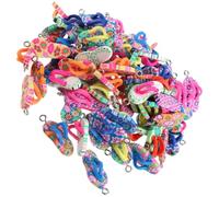 Veemoon 30pcs Clay Ornament Pendant DIY Bracelet Necklace Accessories | Mixed Colour Set, Clay Material, for Window Decor and Room Decor, Craft Making Supplies Random Color