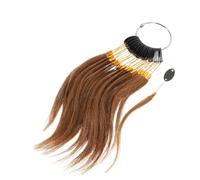 Veemoon 30Pcs Deep Brown 6° Human Hair Test Strands Hairdressing Samples Hair Colour Testing Kit for Salon Cosmetology Supplies