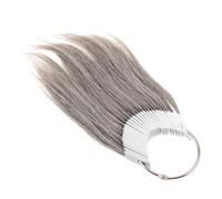 Veemoon 30pcs Hair Color Testing Rings for Salon Dye Practice Dark Grey White Human Hair Strands Realistic Color Chart for Stylists Training