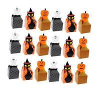 Veemoon 30pcs Halloween Candy Box Set with Ghost Black Cat Pumpkin Designs, Candy Wrapping and Cake Storage Boxes for Treats and Party Favors