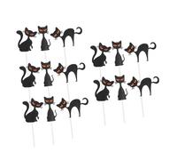 Veemoon 30pcs Halloween Cat Cupcake Toppers - Adorable Cake Picks for Halloween - Perfect for Cakes Desserts and Festive Table Centerpieces