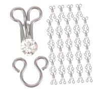 Veemoon 30pcs Invisible Hook and Eye Closure Metal Sewing Snaps with Zircon for Secure Fastening of Bras Clothing Pants and Skirts Seamless Design for Polished Look