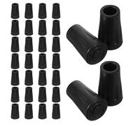 Veemoon 30pcs Rubber Cane Tips for Hiking Poles Durable Skid Trekking Pole Protectors Replacement Walking Stick Ends for Stability Rocky and Snowy Trails