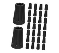 Veemoon 30pcs Shock Absorbing Walking Cane Tips Heavy Duty Skid Rubber Trekking Pole Accessories for Stability and Joint Comfort Quick Adaptation for Rocky and Snowy Terrain