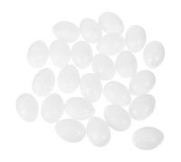 Veemoon 30pcs Solid Plastic Pigeon Bird Eggs Dummy Set for Breeding Control Realistic White Plastic Bird Eggs for Nest Boxes Anti-laying Simulation