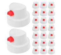 Veemoon 30pcs Spray Paint Can Nozzle with Waterproof Cap, Stable Pe Material Fan-shaped Sprayer Tip for Craft Painting and Outdoor Facility Repair, Suitable for Hobbyist and Professional