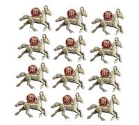 Veemoon 30pcs Vintage Alloy Horse Pendants Luck Charms for Backpacks Keys Phone Decorations Crafting Accessories Symbolizing Prosperity and Wealth