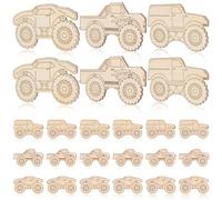 Veemoon 30Pcs Wooden Car Cutouts for Crafts Unfinished Truck Decorations DIY Painting Supplies for Party Favors Versatile Wooden Crafts for Home Office and Special Occasions