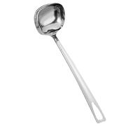 Veemoon 316 Stainless Steel Square Soup Ladle with Holes, Oil Separating Draining Spoon for Cooking, Kitchen Strainer Utensil Suitable for Soup and Spaghetti,