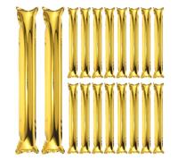 Veemoon 32 Pcs Inflatable Noise Maker round Head Boom Sticks Gold Aluminum Foil Friendly Safe for Ages Fan Cheering Noisemakers for Concerts and Football Games