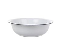 Veemoon 32cm Kitchen Enamel Bowl Sturdy Enamelware Mixing Bowl White Washing Basin Retro Fruit Versatile Dough Easy Clean Soup