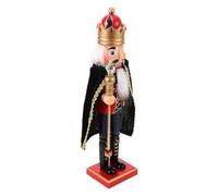 Veemoon 35Cm Wooden Nutcracker Soldier Figurine with King Cape, Holiday Nutcracker Ornament for, Festive Party Decoration and Traditional Christmas Tabletop Display