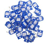 Veemoon 35Pcs Blue Plastic Key Tags with Numbered Labels and Rings for Key Organization Bag Tags for Luggage Identification and Classification Suitable for Travel and Office Use