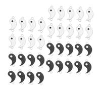 Veemoon 36Pcs Tai Chi Bagua Alloy Pendant Charms Set Black White DIY Keychain Bracelet Necklace Accessories Chinese Style Decorative Key Pendants