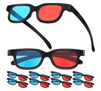 Veemoon 3D Movie Gaming Glasses, 10Pcs Red Blues 3D Viewing Glasses for Anaglyph Stereoscopic Photos Projector Computer Screens Game