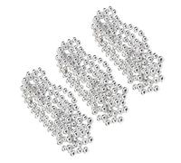 Veemoon 3pcs 1.5m Silver Christmas Tree Hanging Chain with Pvc Beads, Portable and Reusable Xmas Party Decoration for Hotel Bar and Annual Meeting Party