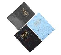 Veemoon 3pcs Academic Pocket Planner Mini Daily Schedule Notepad with Ink Resistant Thick Flat Lay Binding and Faux Cover for Office School Organization