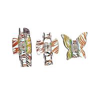 Veemoon 3pcs Acrylic Zebra Pattern Claw Hair Clips Simple Geometric Design Gradient Color Clamps for Women Strong Hold Hair Accessories for Work Travel Parties and Daily Use