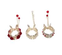 Veemoon 3pcs Alloy Metal Floral Claw Clips with Pearl Tassel Nonslip Ponytail Holders for Women Lightweight Hair Accessories for Elegant Versatile Styling