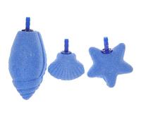 Veemoon 3pcs Aquarium Air Bubble Stones Set with Sea Star, Conch Shell Shapes for Fish Tank Oxygen Pump Accessories, Small Aquarium Bubbler Diffusers for Aquatic Supplies
