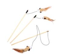Veemoon 3pcs Beige Fish Shaped Plush Cat Lightweight and Safe Synthesis Material Interactive Pet Cat Fishing for Indoor Pet Animal Play