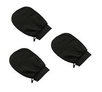 Veemoon 3pcs Black Bath Gloves Dead Skin Cell Remover Bathing Scrubbers Dual-sided Rough Texture Skin Massage Mitts for Shower Exfoliation and Spa