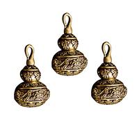 Veemoon 3pcs Brass Gourd Pendants Vintage Charm Keychain Car Decorations Feng Shui