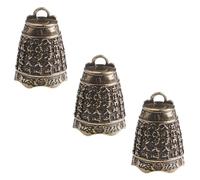 Veemoon 3pcs Buddhist Scripture Bell Keychain Made of Brass Craft Design for DIY Pendants and Door Decorations Jingle Bells for Home Crafting Use