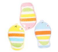 Veemoon 3pcs Cartoon Bath Towel Comfortable Scrubbers for Newborn Bathing Wear-Resistant Material Lovely Printing Design for Shower Exfoliating Random Color