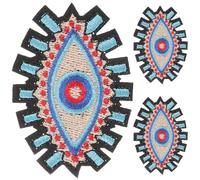 Veemoon 3pcs Chic Eye Shaped Iron Patches for Clothes and Wallets, Practical Polyester Material Elegant Design, Compact and Easy to Use Clothes Supply for Backpack and Hat Decoration