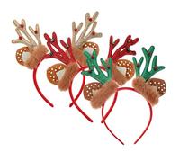 Veemoon 3pcs Christmas Antler Headband Antler Headband for Women Wearable Deer Animal Theme Reindeer Ear Deer for Head Christmas Head Accessories