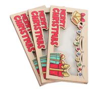 Veemoon 3pcs Christmas Money Holder Wooden Cash Organizer Festive Card Wallet for Holiday Party Favors Multifunctional Xmas Cash and Business Card Storage Gifts