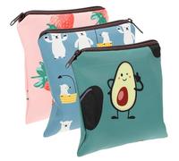 Veemoon 3pcs Compact Women Period Bag Made of Polyester with Assorted Colours, Convenient Tampon Holder and Privacy Protection, for Travel and Daily Use