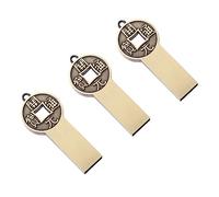Veemoon 3pcs Copper Coin u Disk Shell Usb Disk Shell Usb Cover Fish Finder Holder Backup Cover Thumb Drives Flash Drive Memory Stick Zinc Alloy Metal