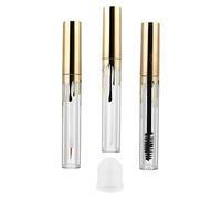 Veemoon 3pcs Cosmetic Tubes Set 4ml Lip Gloss Tube, Empty Mascara Bottle Steel Brush, Refillable Eyeliner Container for DIY Makeup Application