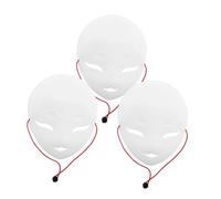 Veemoon 3pcs DIY Blank Plastic Fursuit Masks Matte White Masquerade Masks for Halloween Costumes Cosplay Creative Craft Projects for Animal Themed Dress Up