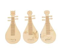 Veemoon 3pcs DIY Wooden Chinese Style Lute Creative Musical Instruments for Educational Interactive Painting Activity Gift