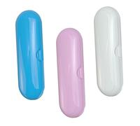 Veemoon 3pcs Electric Tooth Box Portable Toothbrush Storage Container with Unique and Creative Design Blue Pink White Pp Material Prevent Water Leakage Prevent Dirty Stuff from Entering